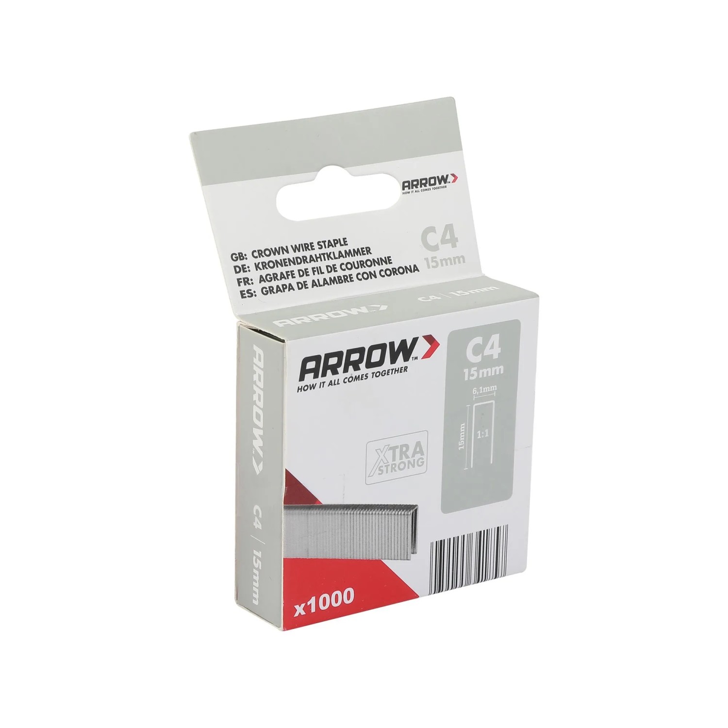 E-shop Arrow Úzke drôtené sponky do sponkovačky C4, dĺžka 15 mm, 1000 ks