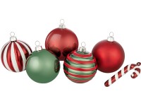 Súprava vianočných gulí, v americkom štýle, červená/zelená, pr. 6cm, 50dielna