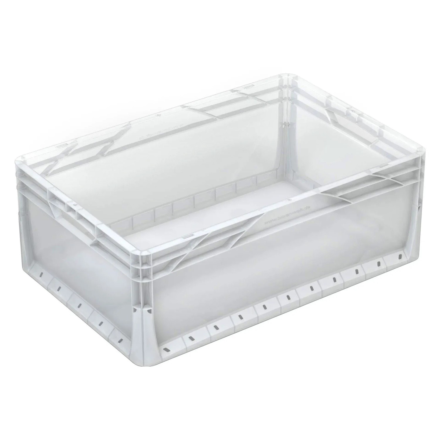 E-shop Surplus Systems Eurobox s plnou stenou, transparentný, 42 l, 600 x 400 x 220 mm