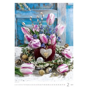 Helma 365 Nástenný mesačný kalendár 2027 Magic flowers 31,5 x 45 cm
