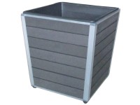 Kvetináč v tvare kvádra z WPC Monaco antracitová, 27 x 27 x 28 cm