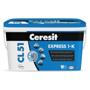Ceresit CL 51 Express 1-K stavebné tesnenie vo vedre, na utesnenie pod dlaždice.