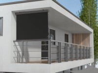 Vertikálna kazetová markíza, montáž na strop, antracitová, 140 x 200 cm