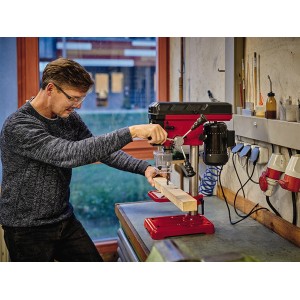 Stĺpová vŕtačka Einhell TC-BD 450 vŕta drevo, červeno-čierna.