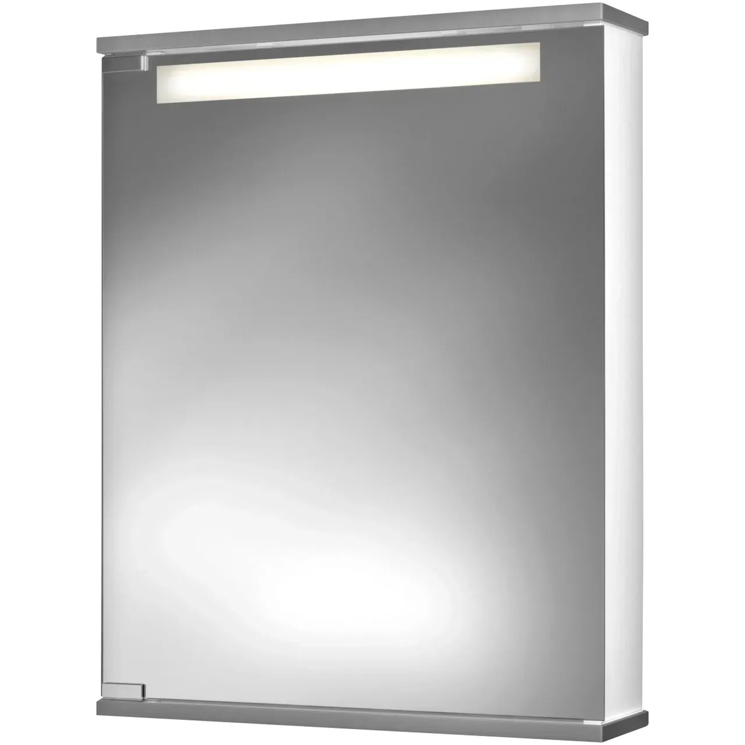 E-shop Jokey LED Zrkadlová skrinka Cento 50 LS farba hliníka, 65 x 50 x 14 cm