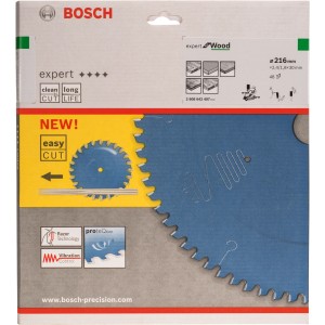 Kotúčová píla Bosch Expert for Wood, Ø 216 mm, pre presné rezy do dreva.