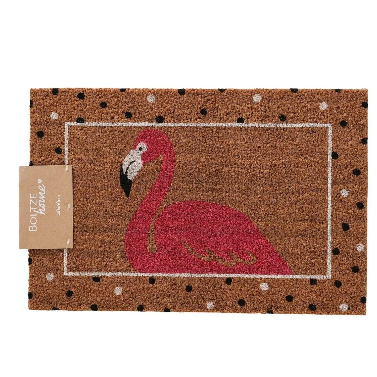 E-shop Boltze Kokosová rohožka s plameniakom Flamingo, 60 x 40 cm