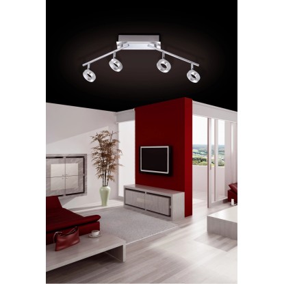 Paul Neuhaus Stropné LED sviet. Sileda 4bod., 4x24 W, IP44, hliník, 18 x 94 cm