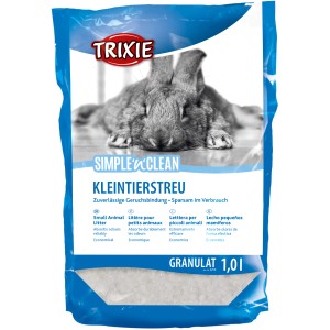 Trixie Simple'n'Clean silikátová podstielka 1l pre malé zvieratá, bezprašná a pohlcujúca pachy.