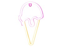 Kaemingk LED/USB neónová nástenná dekorácia zmrzlina 1,6 x 15,3 x 26,5 cm