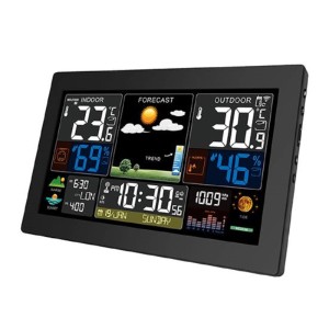 Digitálna meteostanica t.b.t. s ukazovateľom vnútornej a vonkajšej teploty.