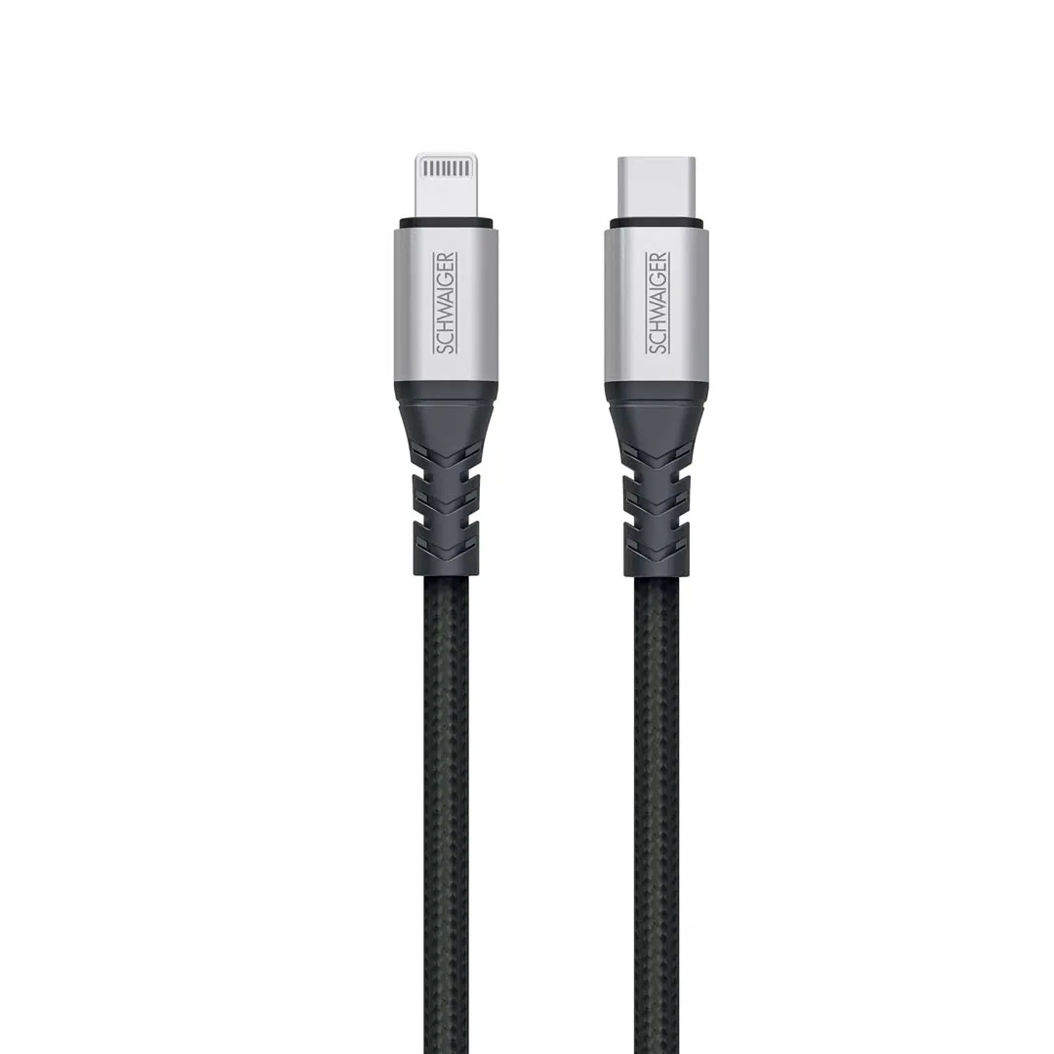 E-shop Schwaiger Nezničiteľný synchronizačný a nabíjací kábel USB-C/Lightning, 1,2 m