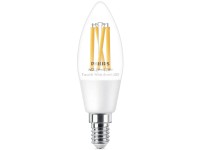 Philips Smart LED žiarovka Filament E14 C35, 4,9 W, 407 lm, 2700-6500 K, číra