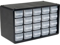 LUX-TOOLS Plastový dielenský organizér, 20 zásuviek, 30,5 x 14,9 x 18,4 cm