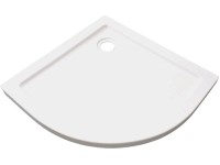 SANOTECHNIK Okrúhla sprchová vanička s kamenným efektom biela 80 x 80 x 4 cm