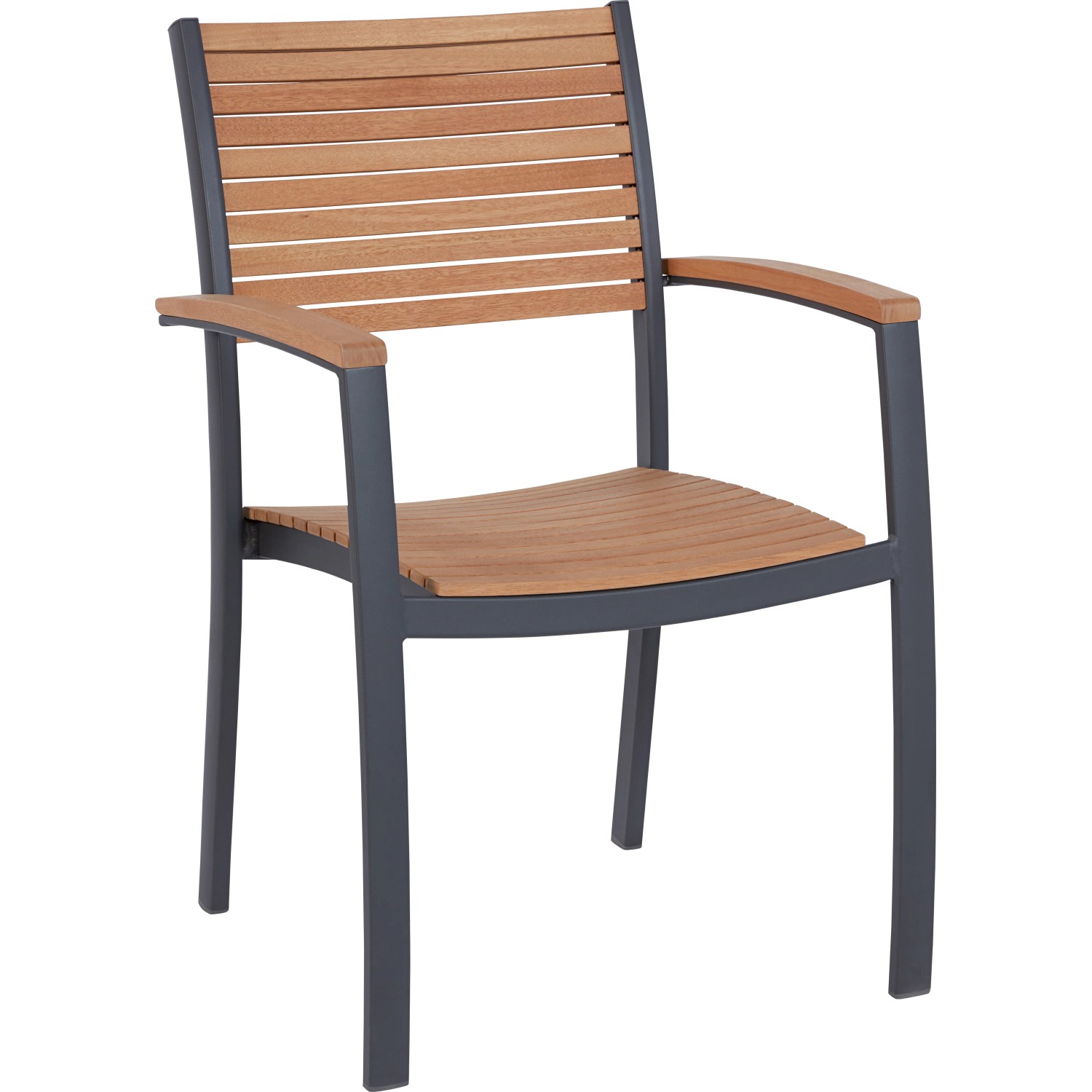 E-shop OBI Záhradná stohovalteľná stolička Bonlee hliník/eukalyp.drevo 88 x 59,5 x 58cm