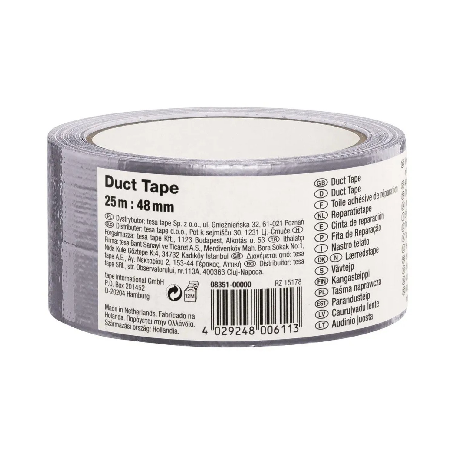 E-shop tesa Lepiaca páska textilná Duct Tape, strieborná, 25 m x 48 mm