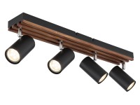 GLOBO Stropné 4bodové svietidlo KAYDEN, drevo/matná čierna, 56 x 8 x 12,5 cm GLOBO Stropné 4bodové svietidlo KAYDEN, drevo/matná čierna, 56 x 8 x 12,5 cm
