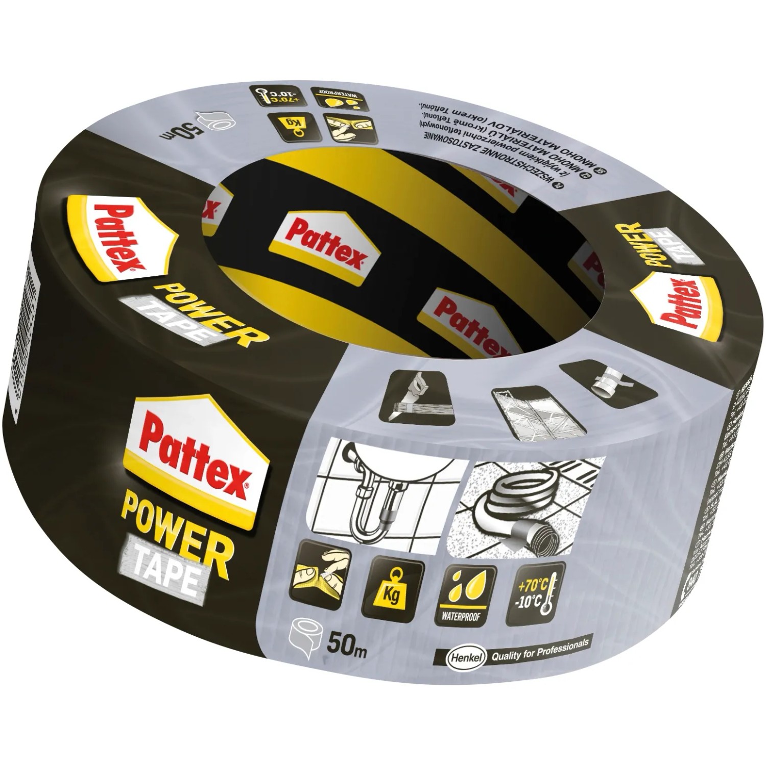 E-shop Pattex Montážna lepiaca páska POWER TAPE strieborná 50 m