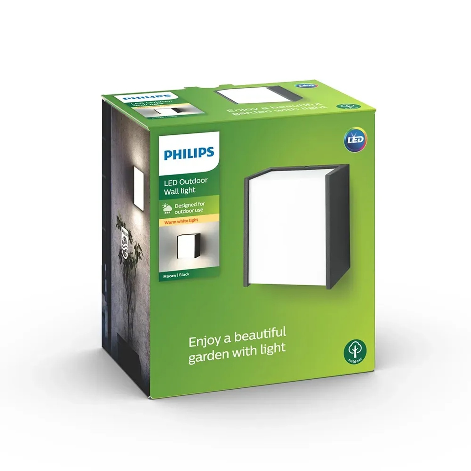 E-shop Philips LED vonkajšie nástenné svietidlo Macaw, 130 x 122 x 85 mm