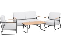 OBI Zostava záhradného nábytku Woodcliff, čierna/svetlo sivá, 4dielna OBI Zostava záhradného nábytku Woodcliff, čierna/svetlo sivá, 4dielna