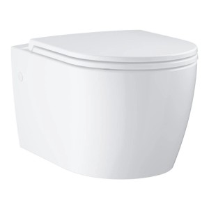 Grohe keramické závesné WC Start Round, biele, bezokrajové s SoftClose sedadlom do kúpeľne.