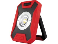 Pracovné LED svietidlo Flood 10 W  s powerbankou vrát. USB kábla čierno-červené