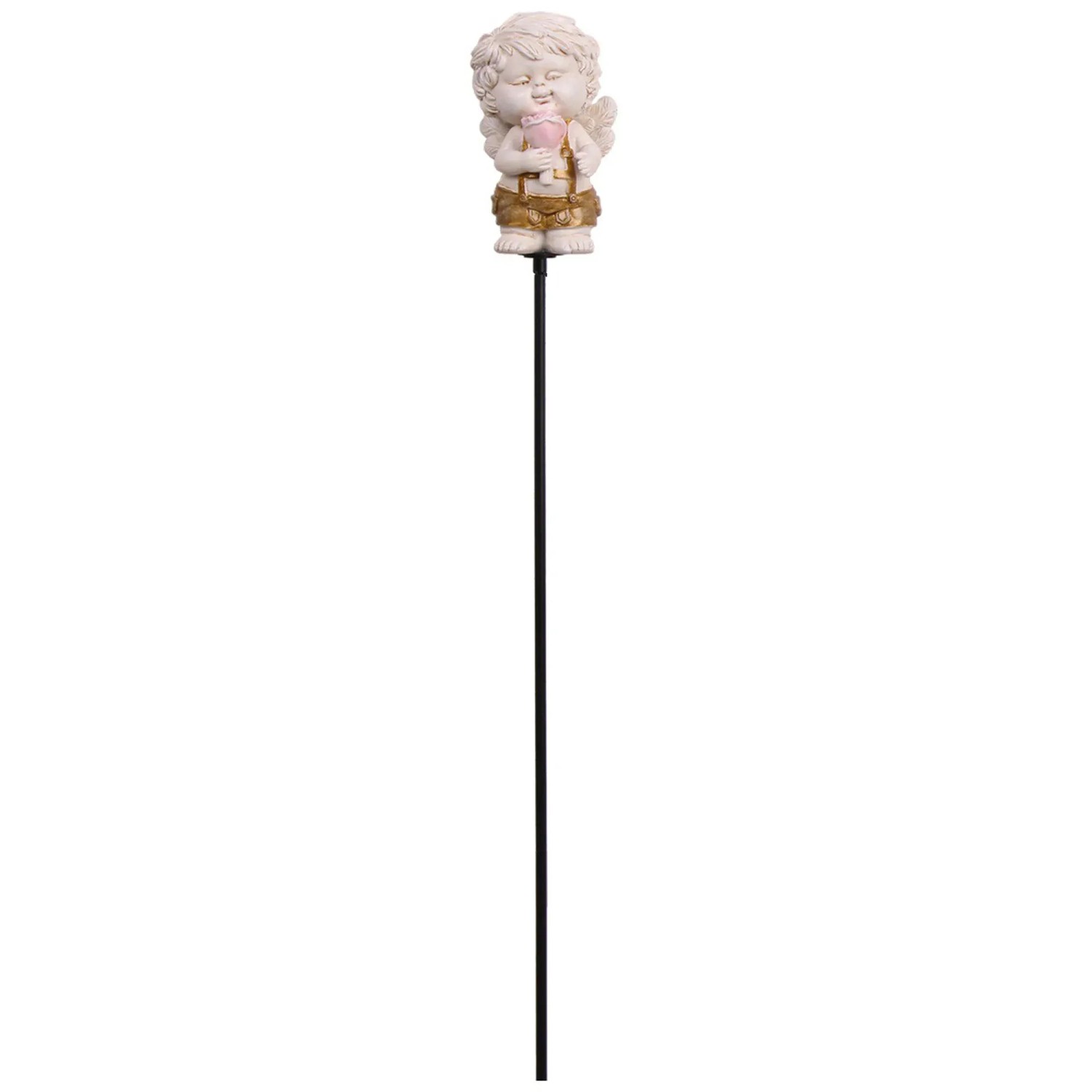 E-shop Mica Decorations Dekoratívny záhradný zápich anjel-chlapec s ružou, 95 cm