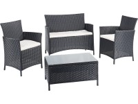 BWO Zostava záhradného nábytku Canera polyratan čierna 4dielna