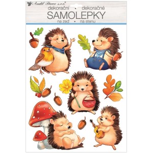 Anděl Přerov Samolepky na stenu s 3D efektom plastické "Ježci" 41x28 cm, 1 hárok