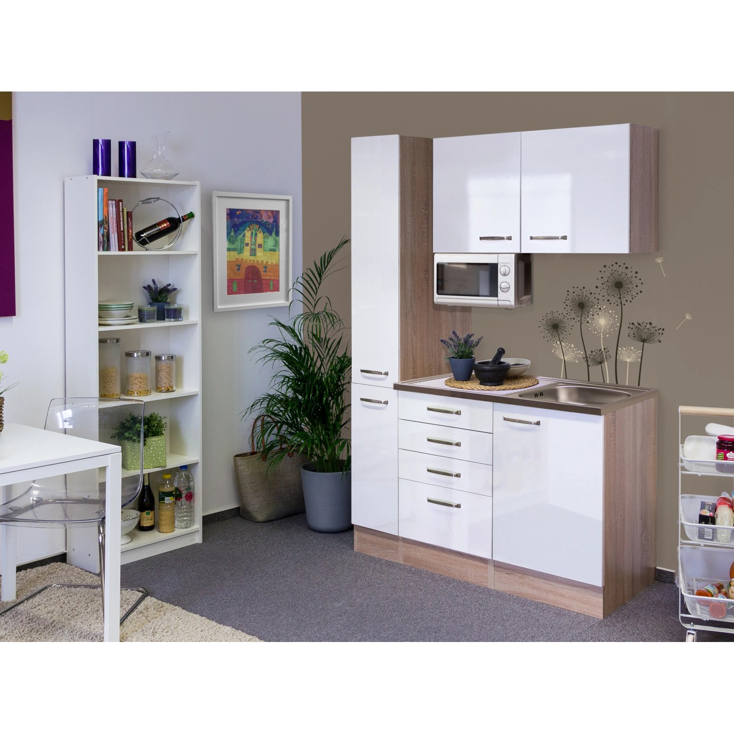 E-shop Flex-Well Kuchyňa Valero 130 cm/typ 2 - mikrovlnka