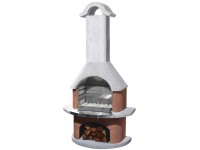 Buschbeck Záhradný grilovací krb Davos, terakota/biela,  110 x 65 x 210 cm