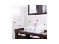 Crearreda Samolepiace dekorácie, farebné rybičky, 1 hárok, 15 x 31 cm