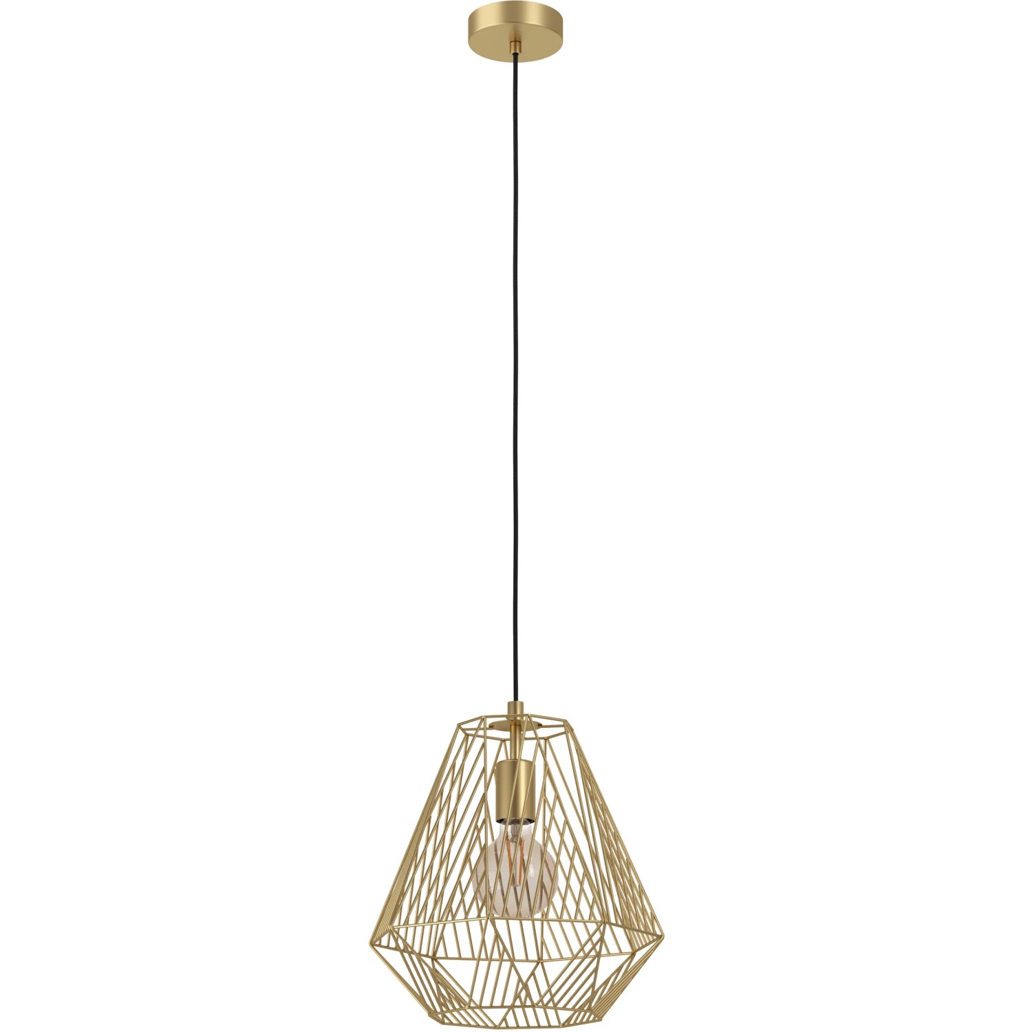 E-shop Eglo Závesné svietidlo 1-ramenné Stype kefovaná mosadz V: 110 cm priemer: 36 cm