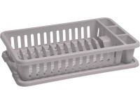 Curver Odkvapkávač na riad s podnosom malý, granit, 42 x 26,5 x 8,8 cm