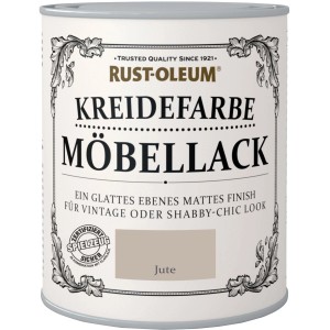 Plechovka kriedovej farby na nábytok Rust-Oleum juta, matná farba na nábytok vo vintage štýle.