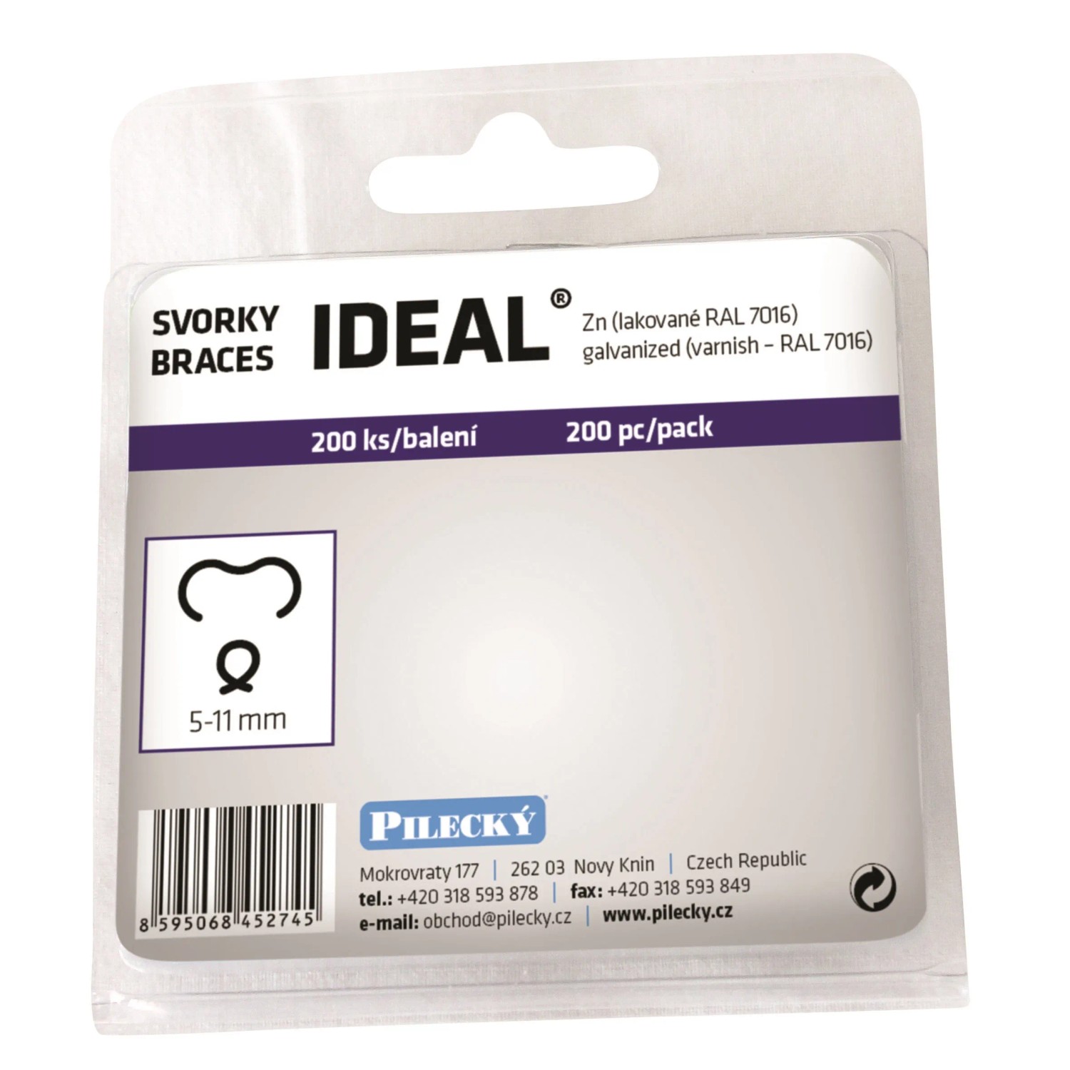 E-shop PILECKÝ Svorky IDEAL Zn+PVC antracitové, 200 ks