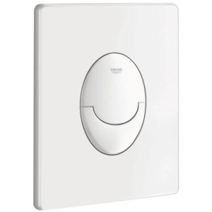 Biele ovládacie tlačidlo Grohe QuickFix Start WC pre duálne splachovanie.