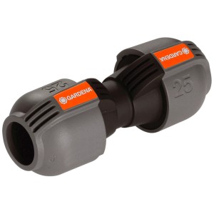 Gardena spojka 25 mm pre zavlažovacie systémy, pre jednoduché predĺženie rúrky.
