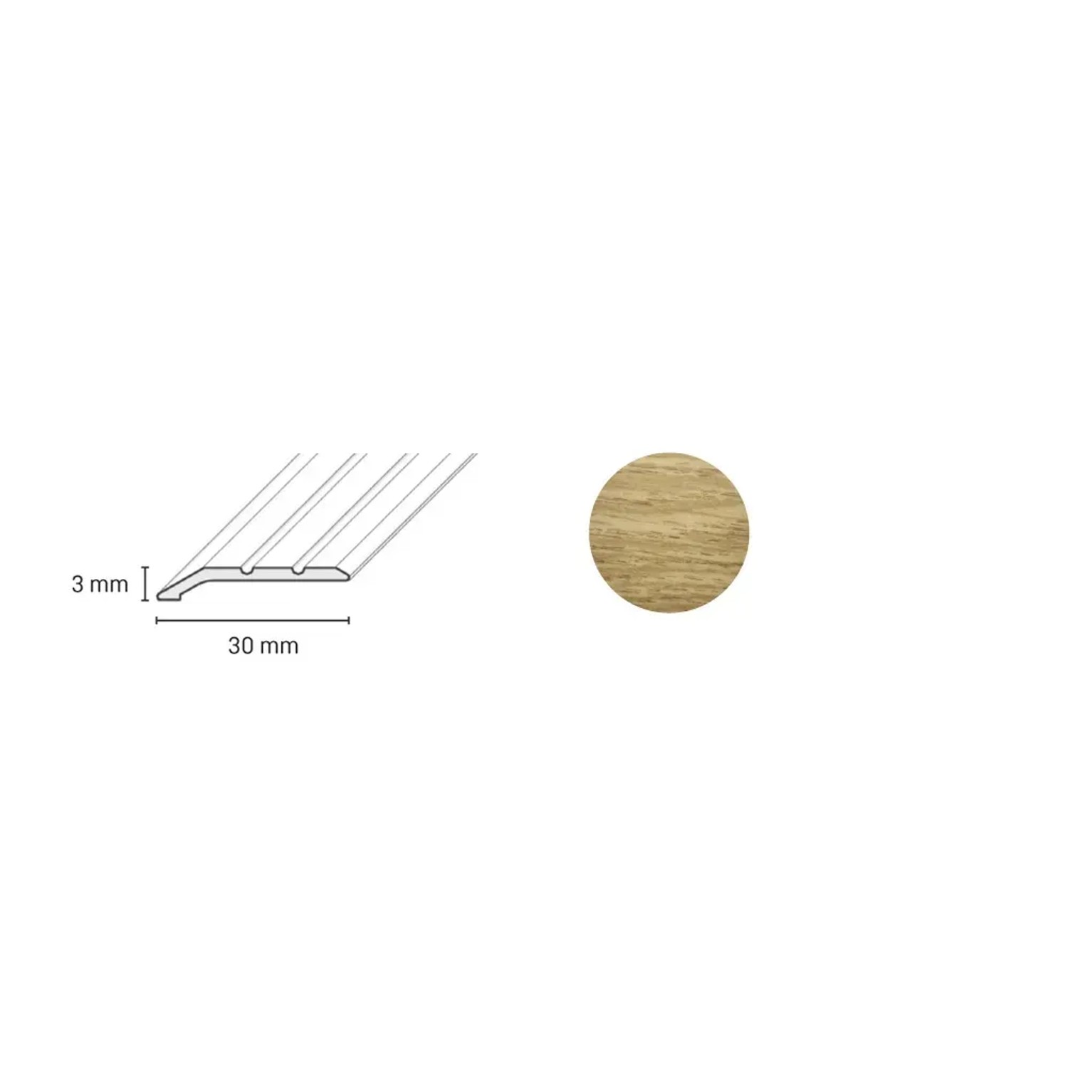 E-shop Döllken Profiles Ukončovací profil DP 01 S Samolepiaca 30 x 3 x 900 mm, dub cogn
