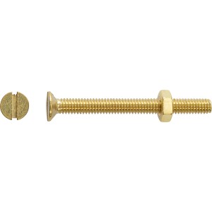 Závitová skrutka so zápustnou hlavou PZ mosadzná M5 x 60 mm, 8 ks + matica