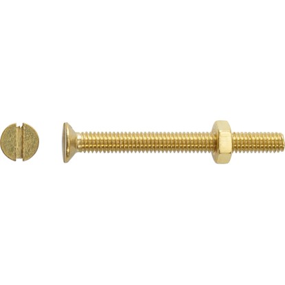 Závitová skrutka so zápustnou hlavou PZ mosadzná M5 x 60 mm, 8 ks + matica