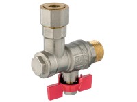 Ferro Rohový guľový kohút KFMF1SGK s filtrom, ku kotlom 1/2