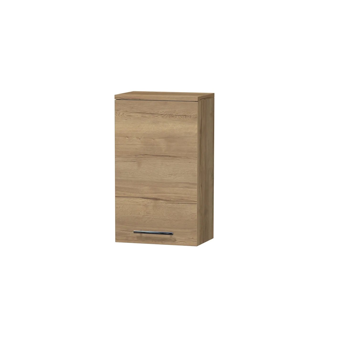 E-shop INTEDOOR Horná závesná skriňa BEE pravá, úchyt chróm, š. 35 cm, dub Halifax