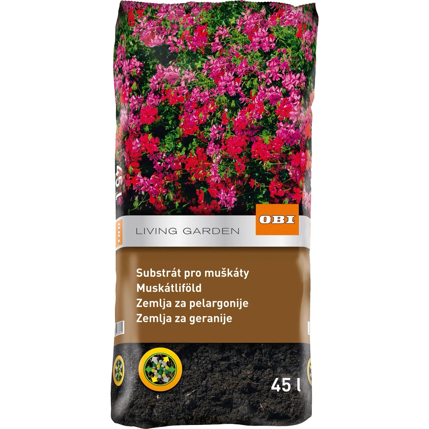E-shop OBI LIVING GARDEN Substrát pre muškáty 45 l