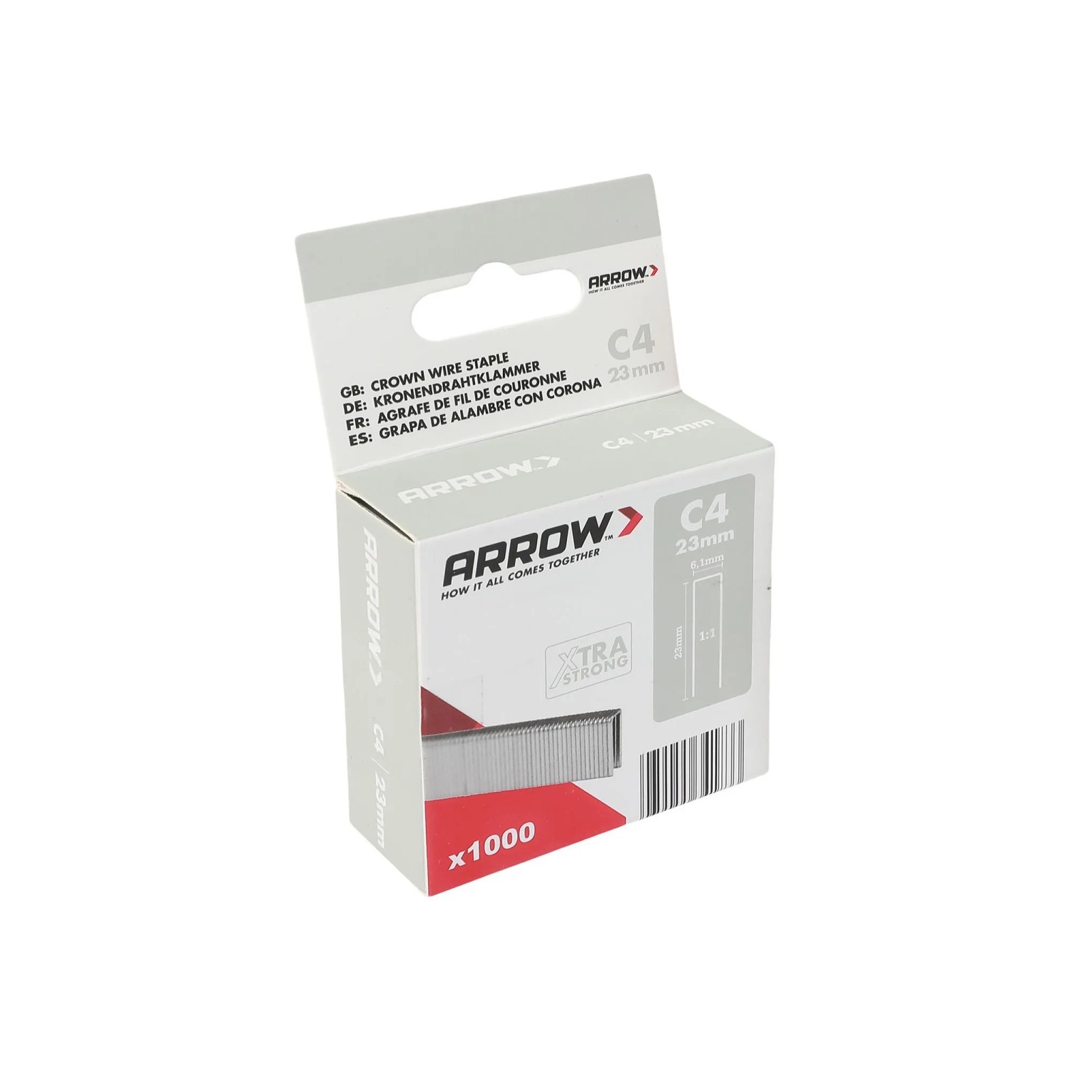 E-shop Arrow Úzke drôtené sponky do sponkovačky C4, dĺžka 23 mm, 1000 ks
