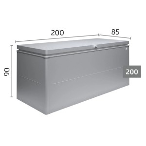 Biohort LoungeBox 200 tmavosivá metalíza. Obdĺžnikový, vodotesný univerzálny box na vankúše. Rozmery: 200x85x90 cm.
