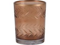 Nádoba na čajové sviečky Desert Flower sklo 9,5 cm x priemer 7,6 cm hnedá