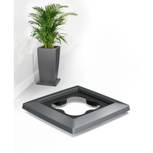 Lechuza Rolluntersetzer Cubico 30, antracit metalíza, 32x32 cm. Pre mobilné rastliny.