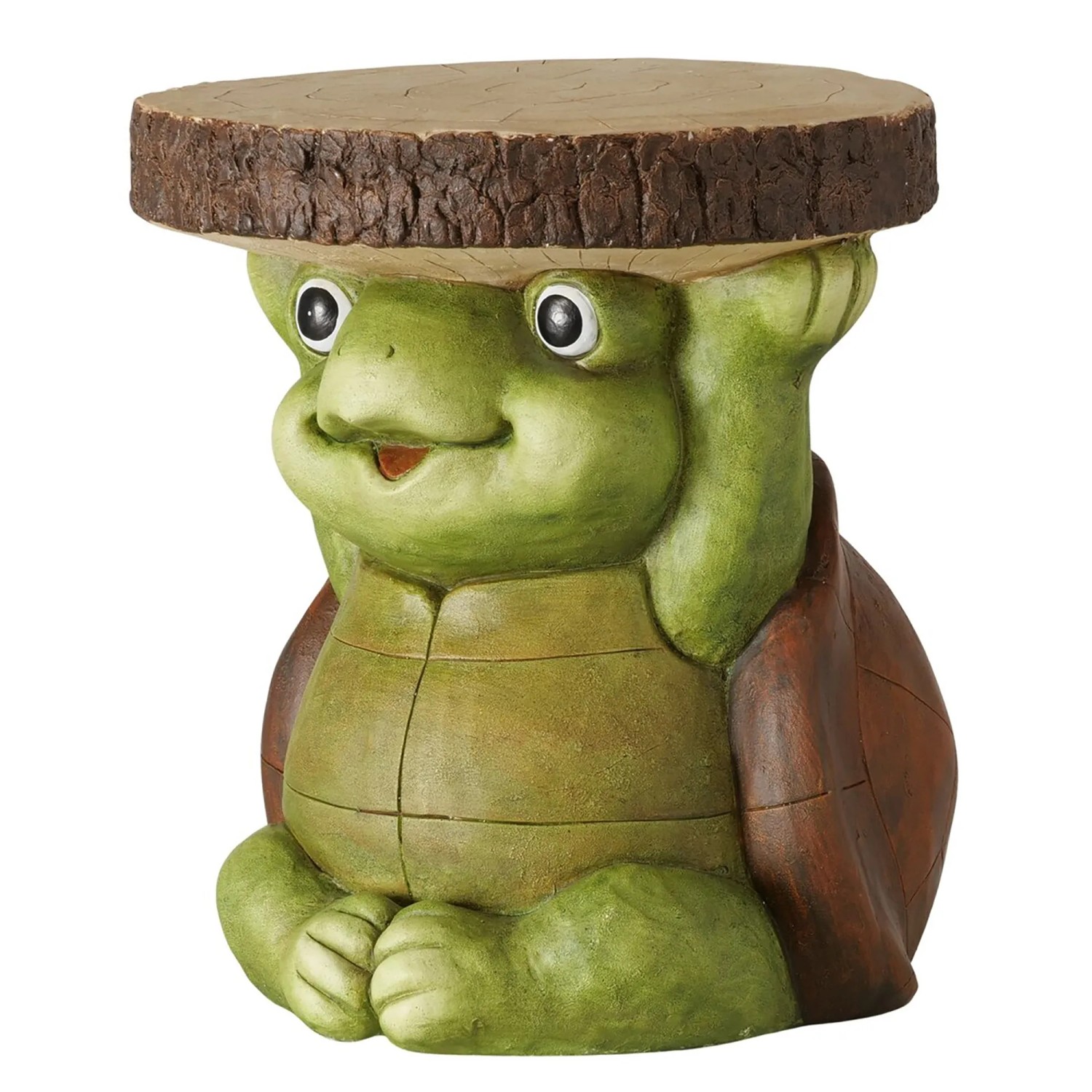 E-shop Boltze Dekoratívny odkladací stolík Toodsie hnedo-zelený 40,5 x 36 x 37 cm